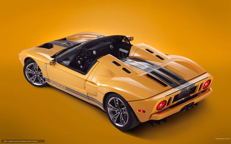 yellow ford gt sports car