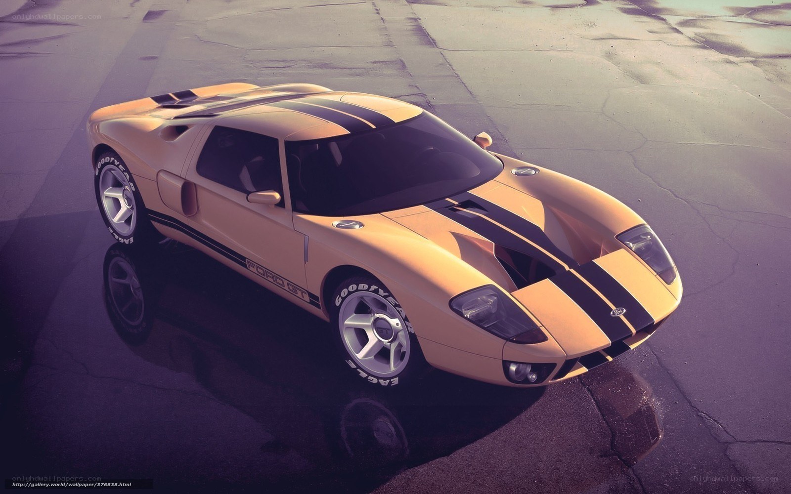 Yellow Ford GT sports car