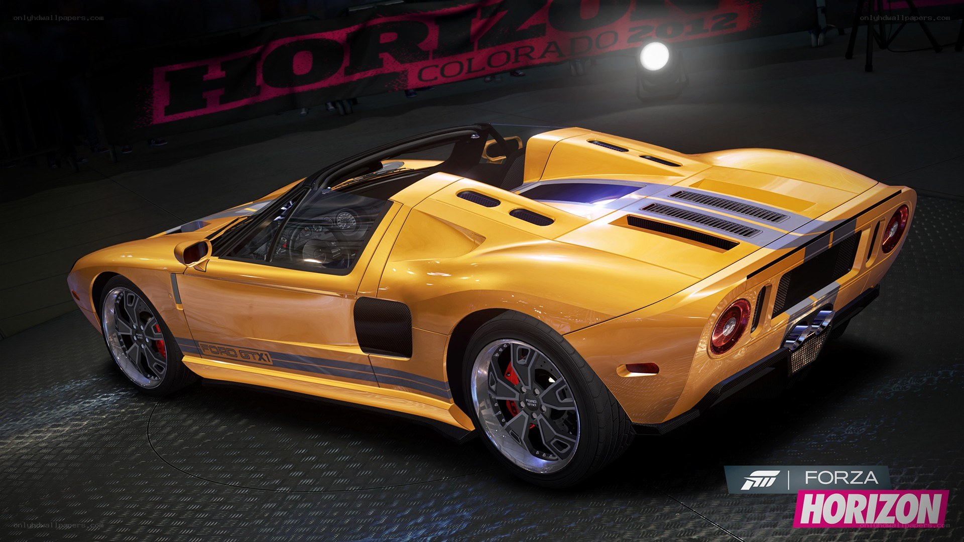 yellow ford gt x car