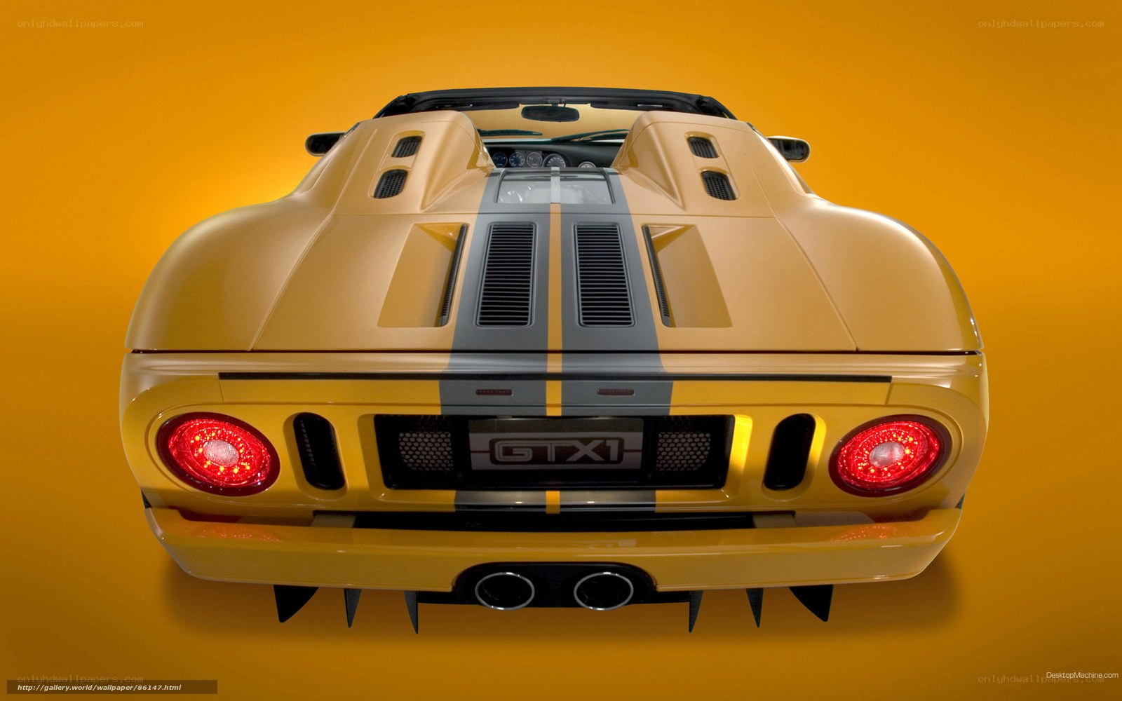 yellow ford gt x1 sports car