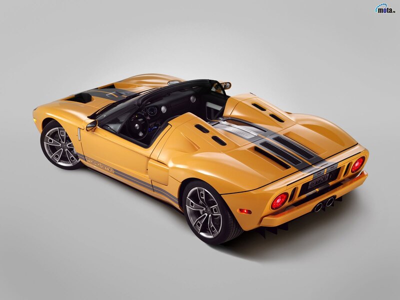 Yellow Ford GTX sports car