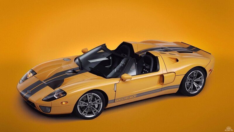 Yellow Ford GTX1 sports car