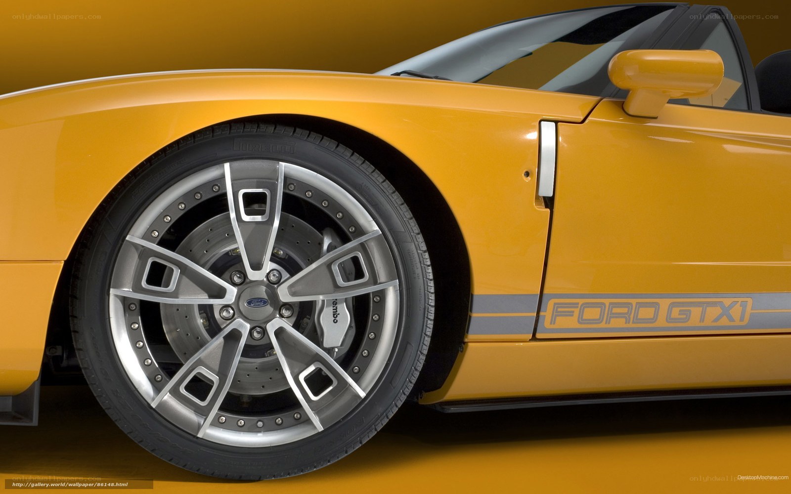 Yellow Ford GTX1 sports car