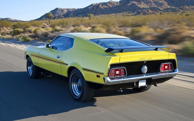 Yellow Ford Mustang Boss 351