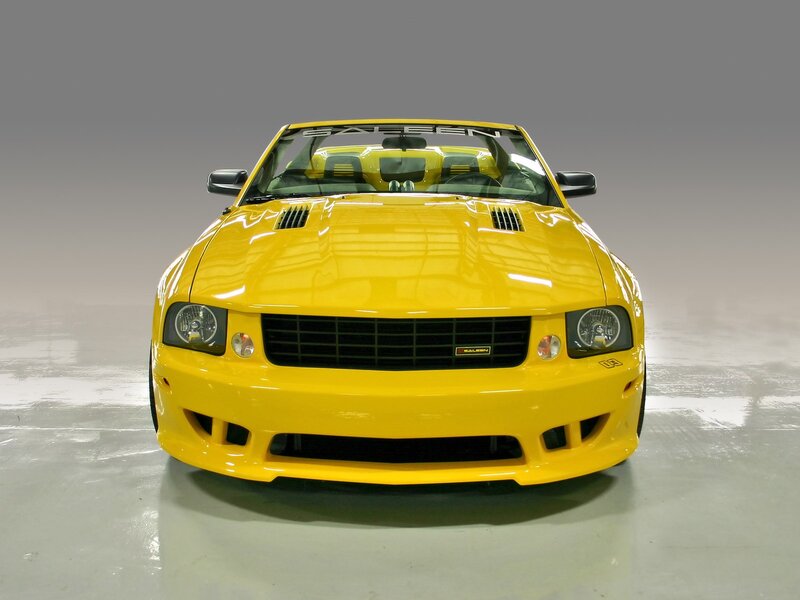 Yellow Ford Mustang convertible