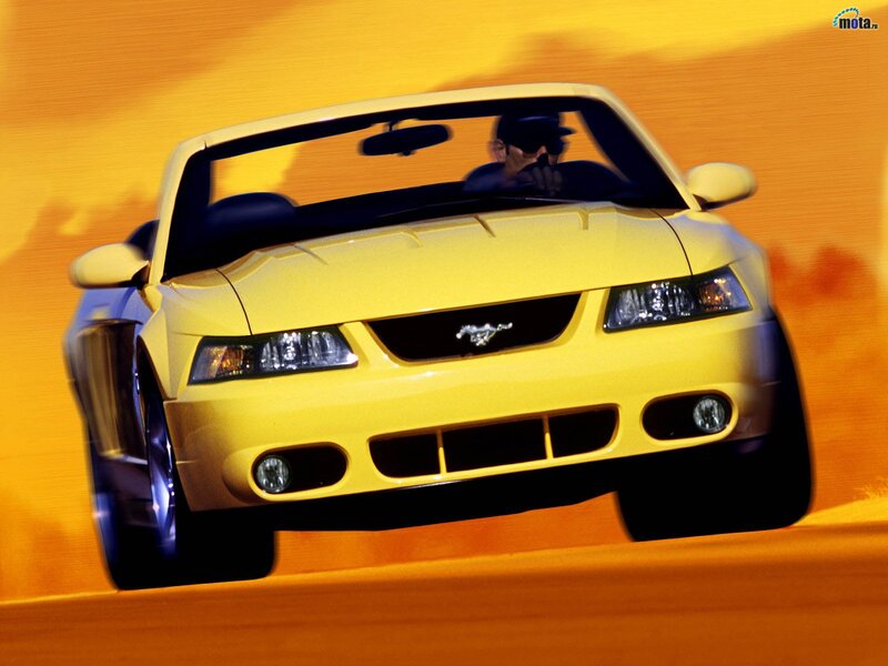 Yellow Ford Mustang convertible