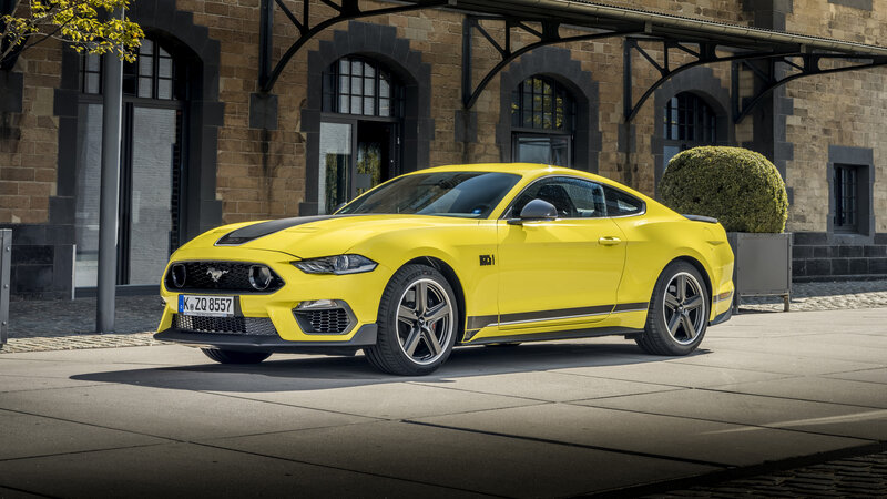 Yellow Ford Mustang — Dramatic, Afternoon