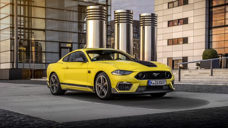 Yellow Ford Mustang — Dramatic, Sunset
