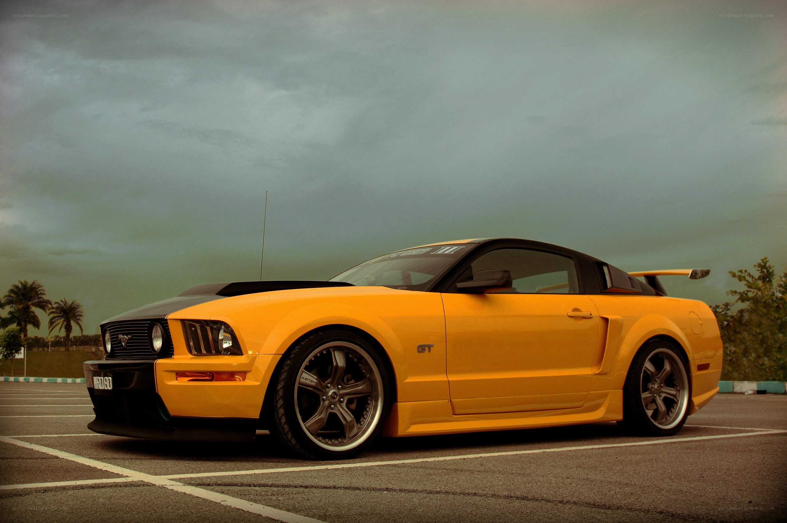 Yellow Ford Mustang GT