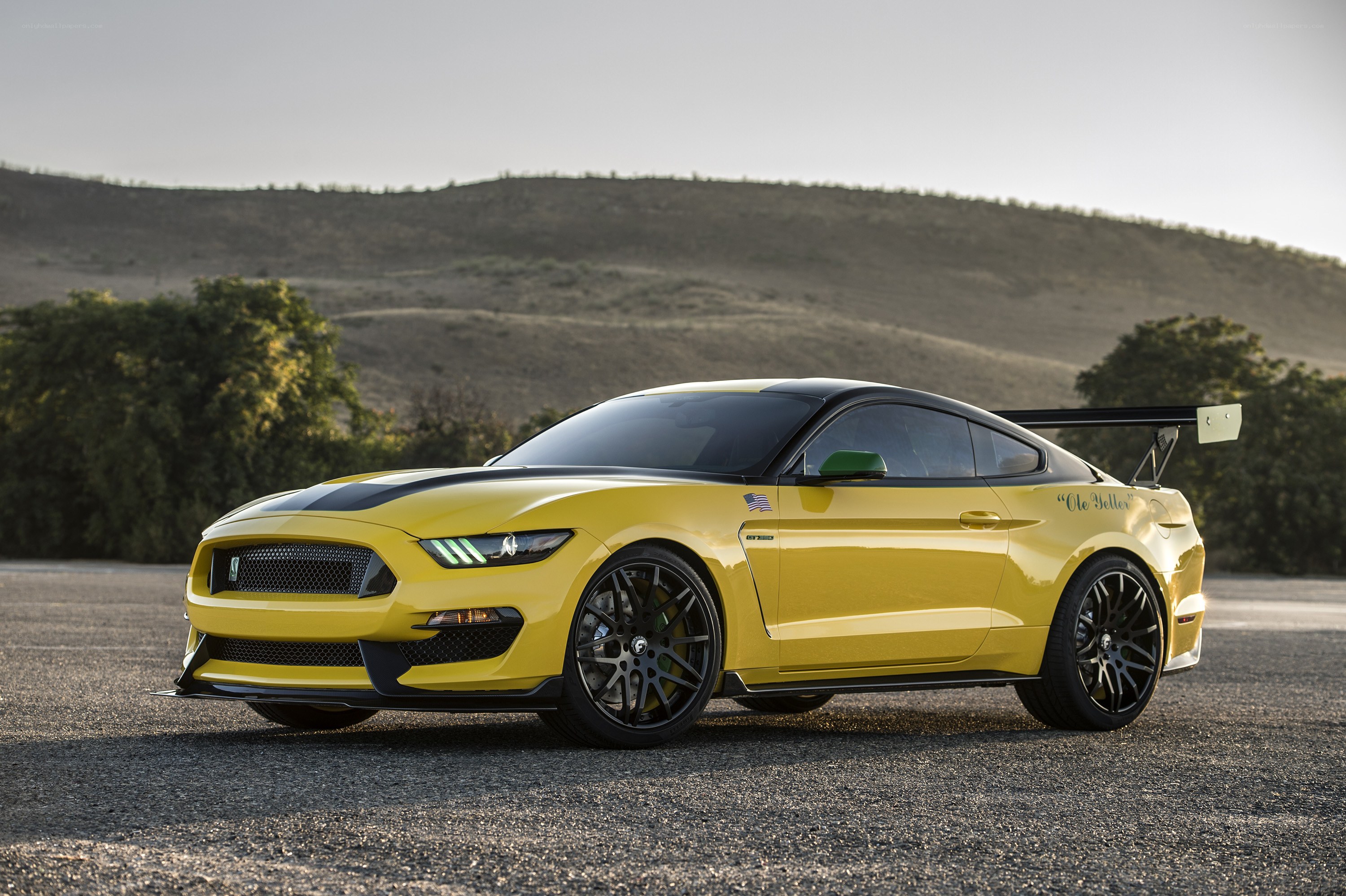 Yellow Ford Mustang GT350