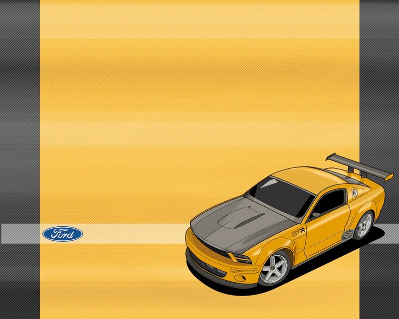 Yellow Ford Mustang GTR