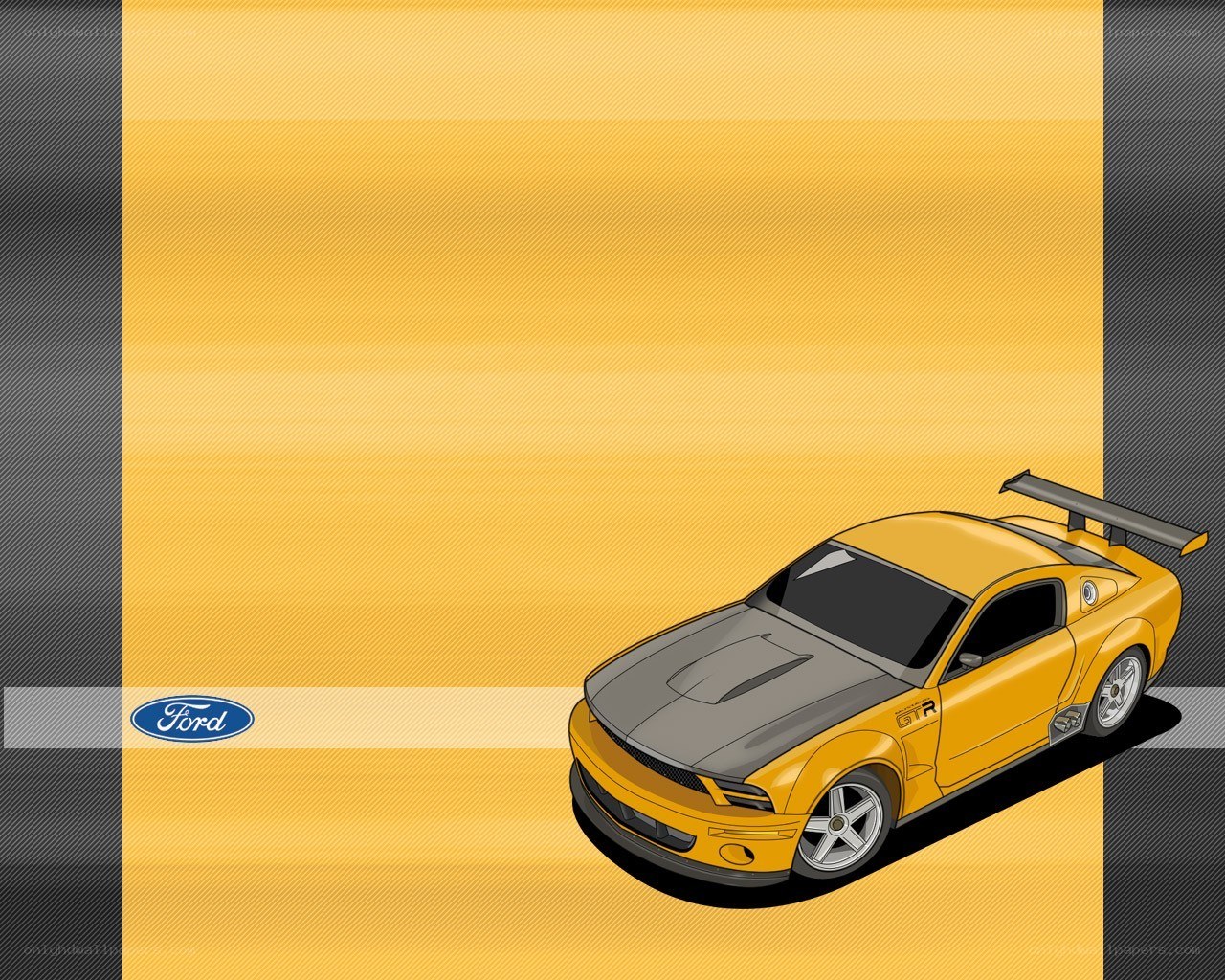 Yellow Ford Mustang GTR