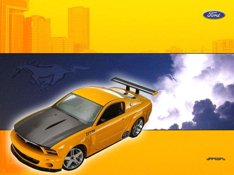 Yellow Ford Mustang