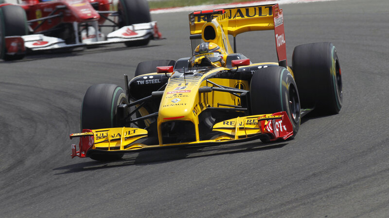 Yellow Formula One Car — Dynamic, Afternoon, Photograph, Racing Car