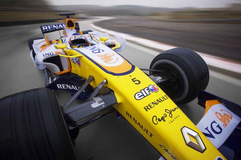 Yellow Formula One Car — Dynamic, Photograph, Driver, Race Track, Tire