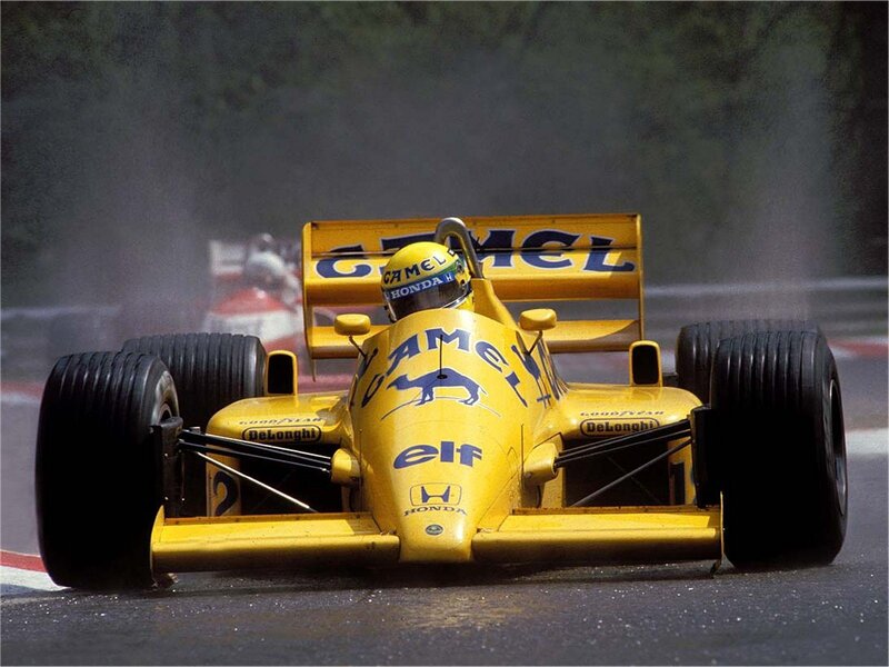 Yellow Formula One car on track