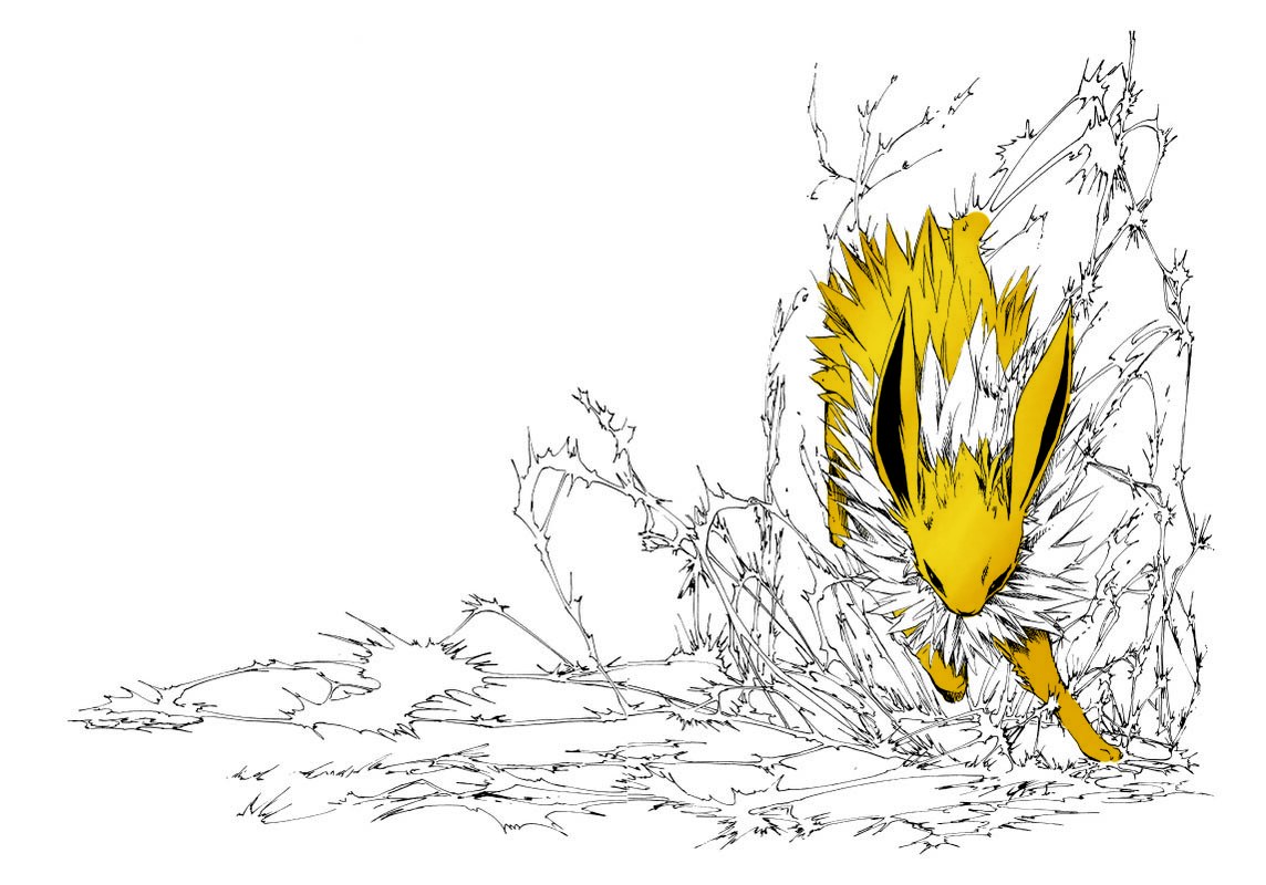 yellow fox-like creature in thorns