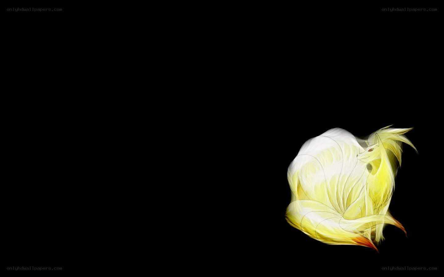 yellow fox with nine tails