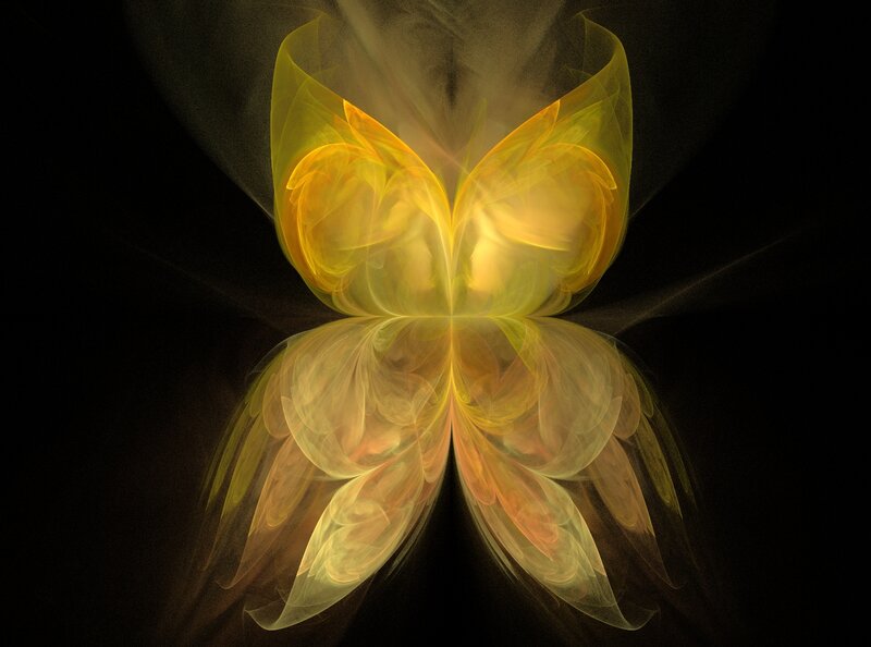 Yellow Fractal Butterfly — Ethereal