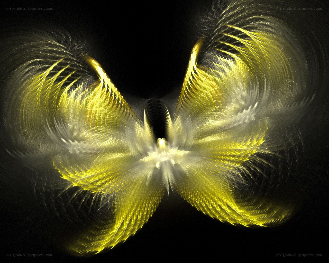 yellow fractal butterfly