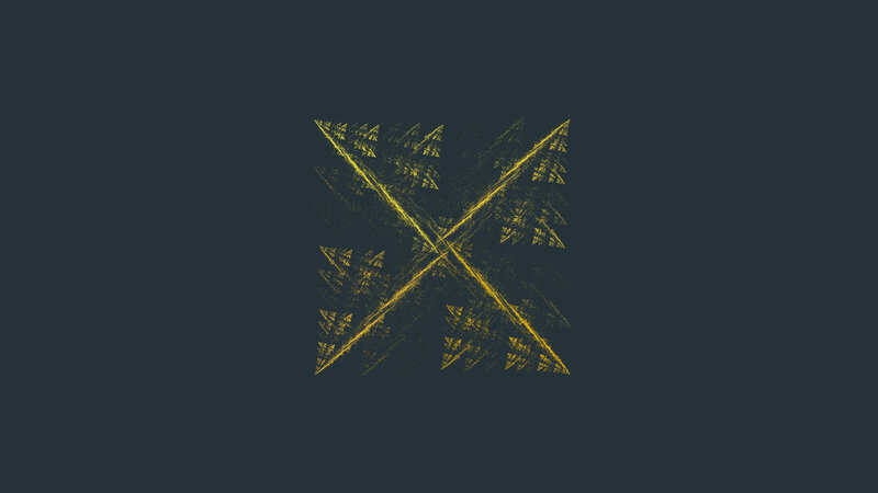 Yellow Fractal Cross