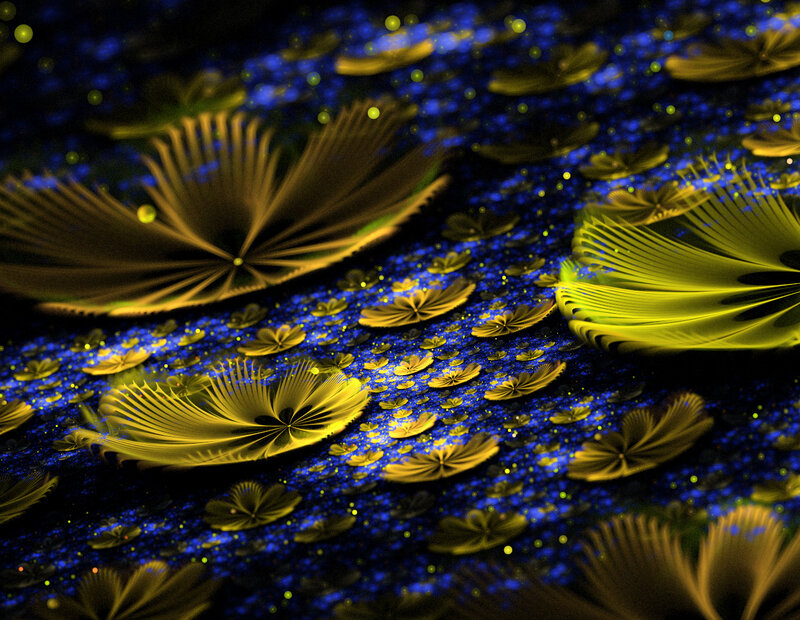Yellow Fractal Flowers