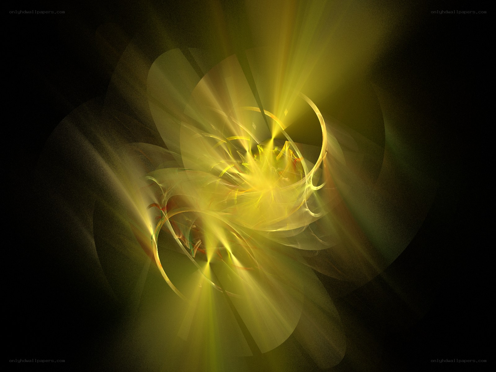 yellow fractal light burst