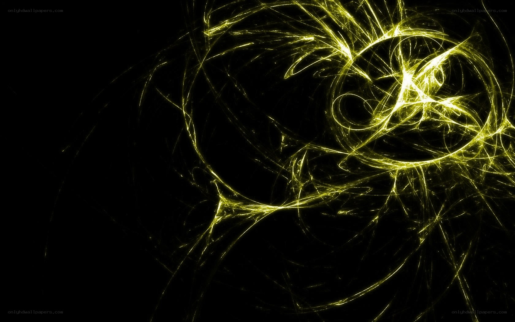 yellow fractal light patterns