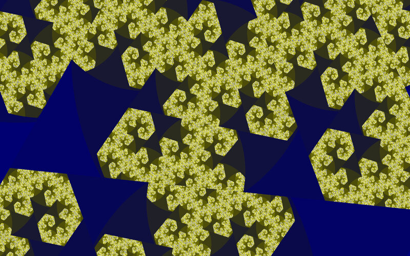 Yellow Fractal Pattern — Complex, Abstract