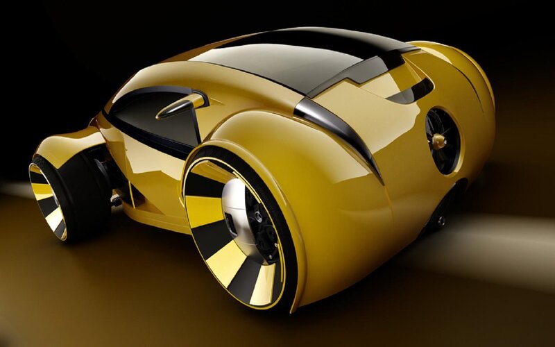 Yellow Futuristic Car