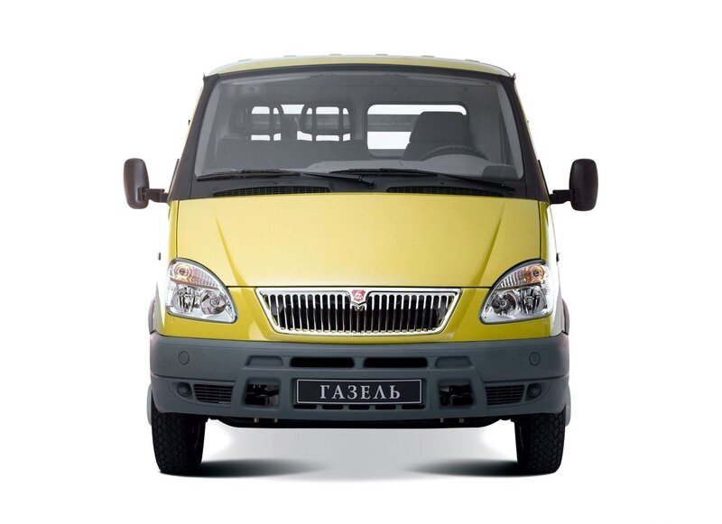Yellow GAZELLE van front view