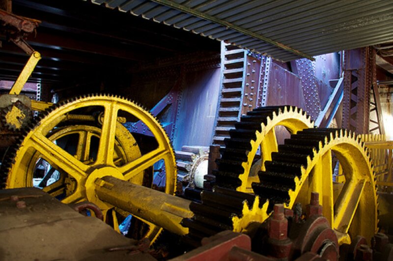 Yellow Gears in Machinery