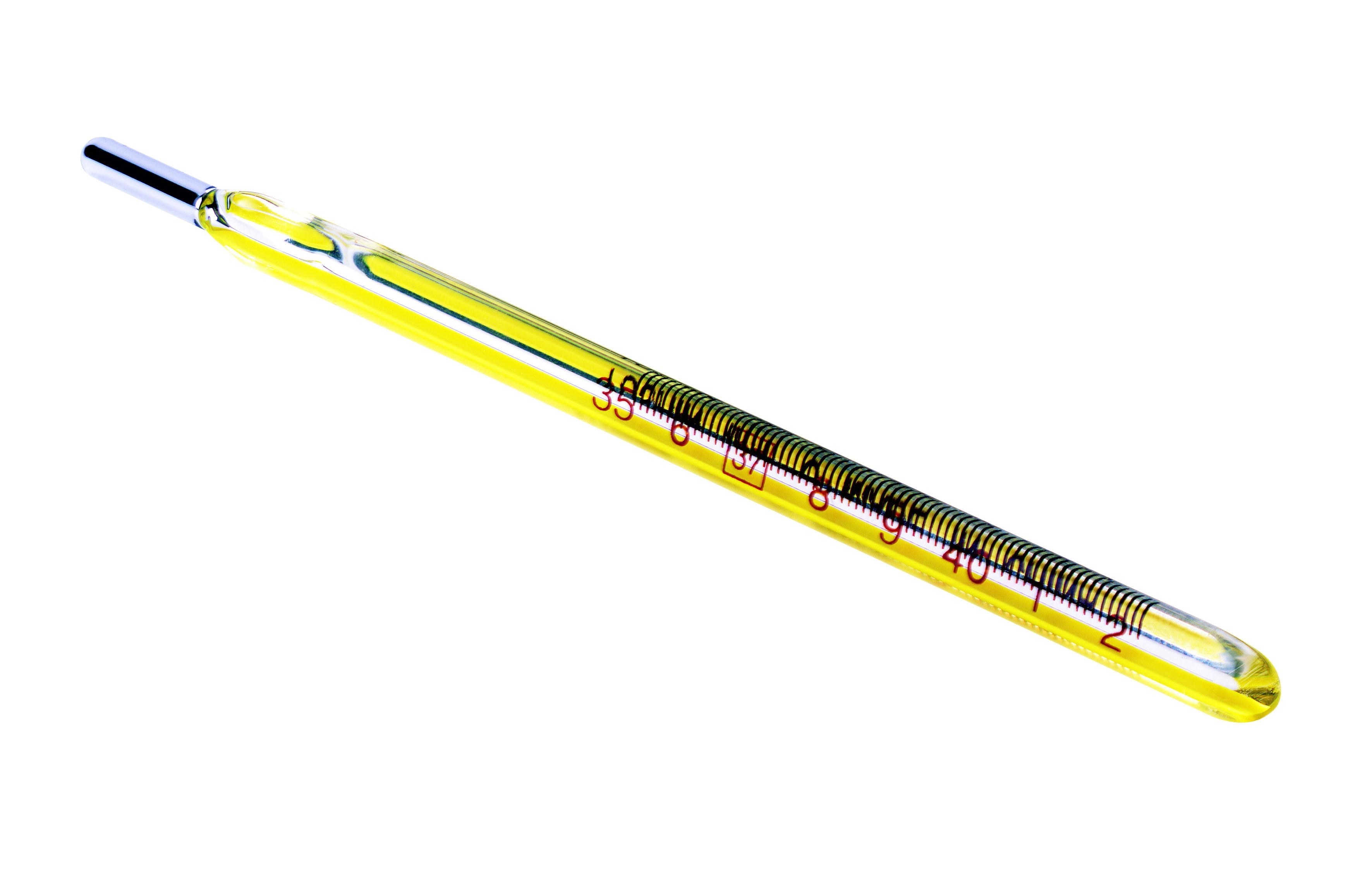 yellow glass thermometer