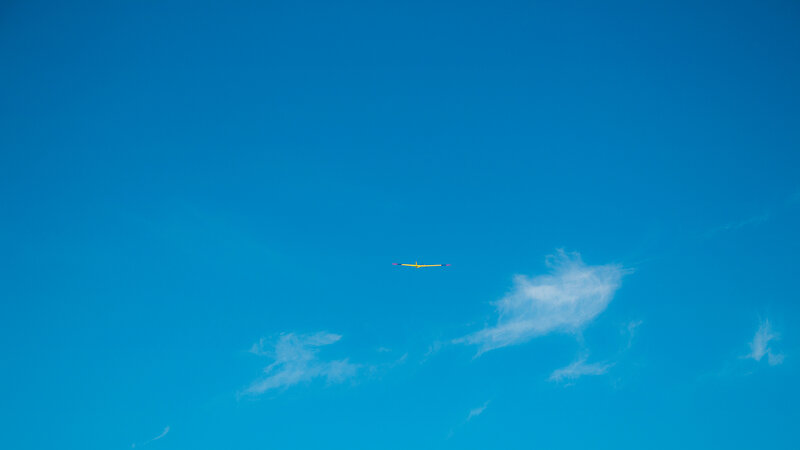 Yellow Glider in Sky