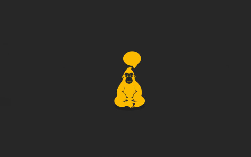 yellow gorilla with speech bubble