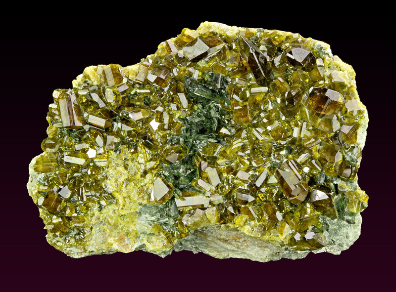 Yellow-green Crystals on Rock