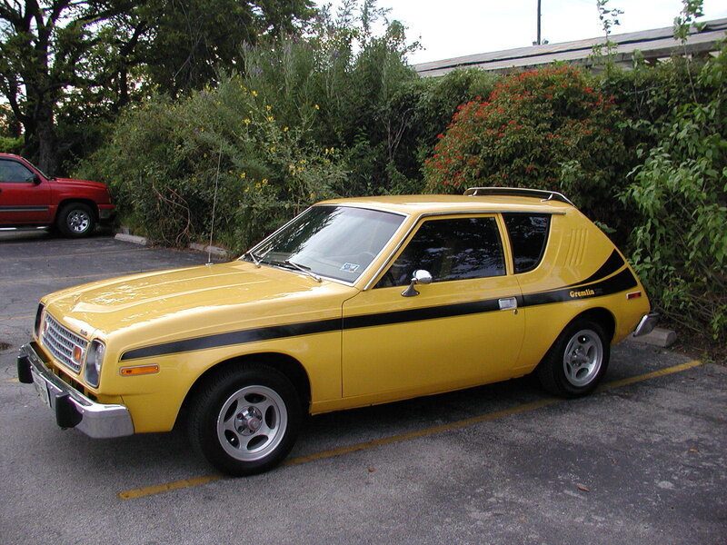 Yellow Gremlin hatchback car