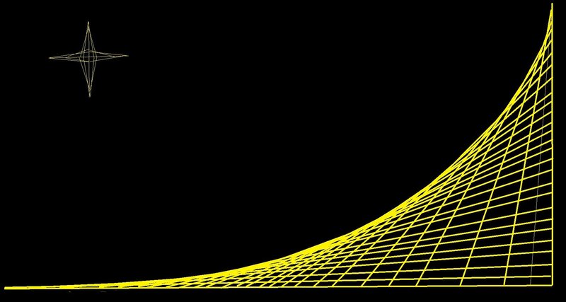 yellow grid on black background