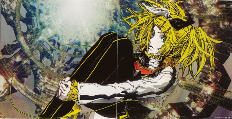 yellow-haired anime character in futuristic setting