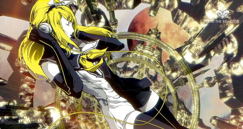 yellow-haired anime girl in reactor