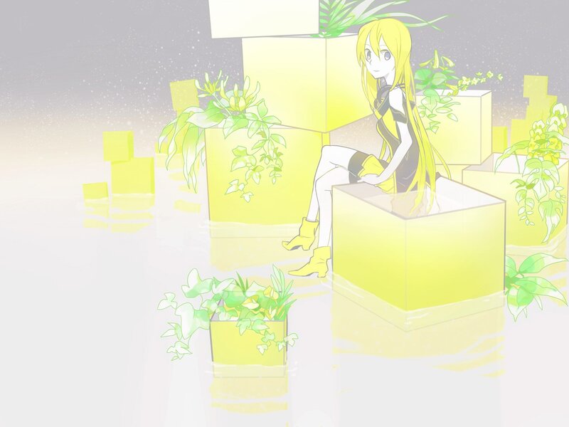 yellow-haired girl in a dreamy setting