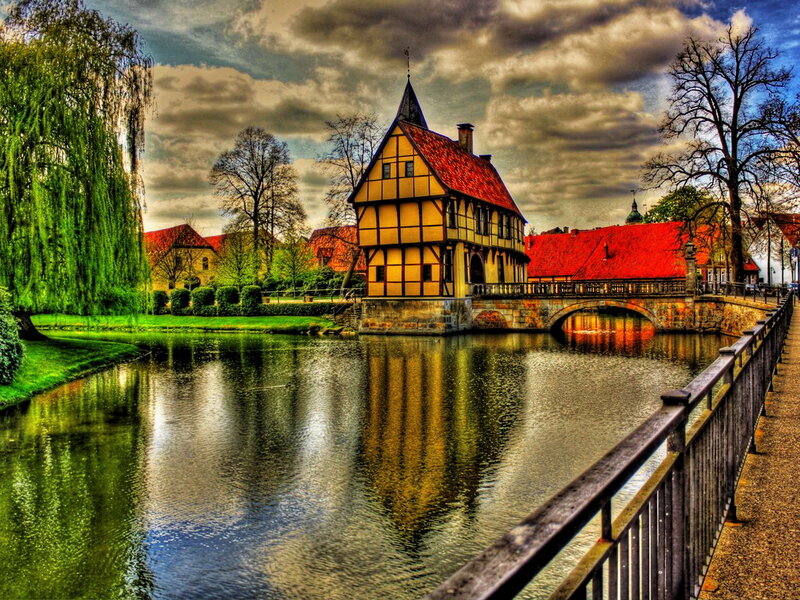 Yellow Half-timbered House — Green