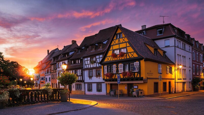 Yellow Half-timbered House — Purple