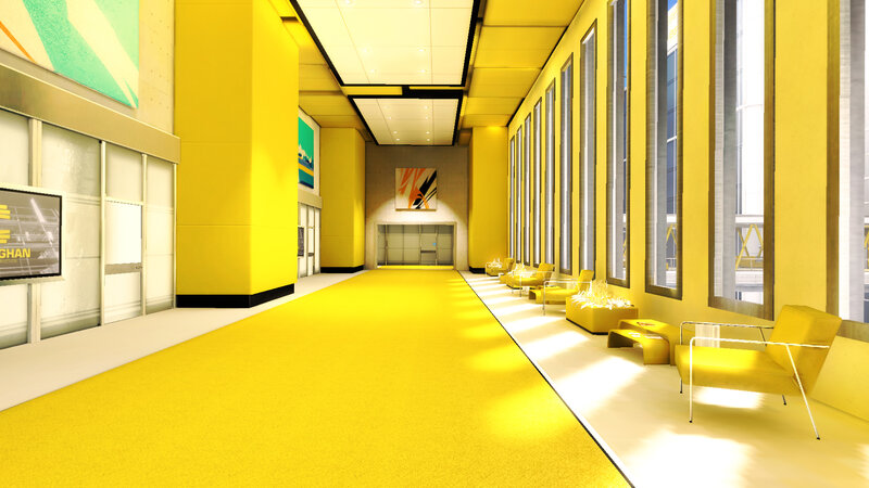yellow hallway interior