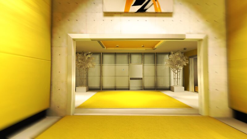 yellow hallway interior