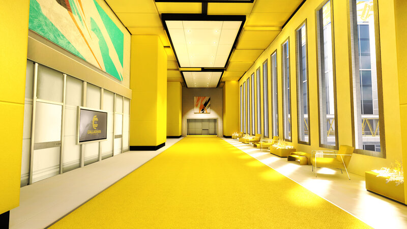 yellow hallway interior