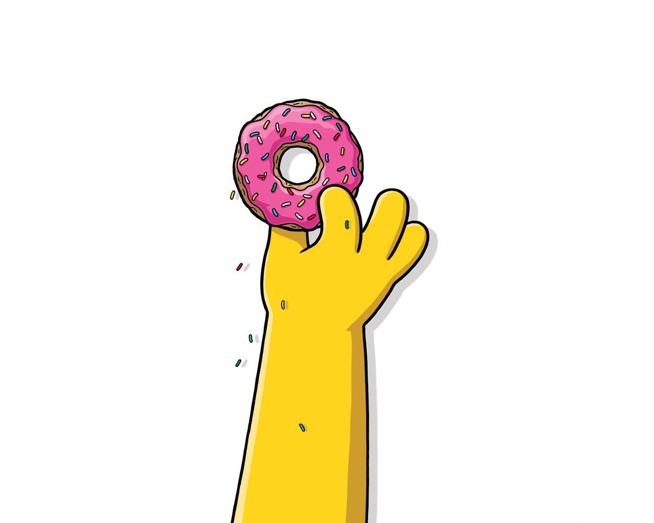 yellow hand holding donut
