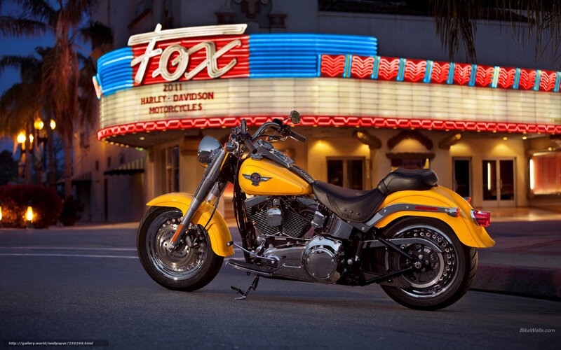 Yellow Harley-davidson Motorcycle — Dramatic, Night, Photograph, Theater