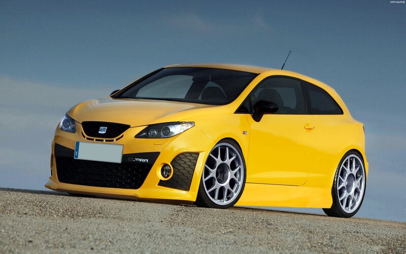 Yellow Hatchback Car — Dramatic, Afternoon