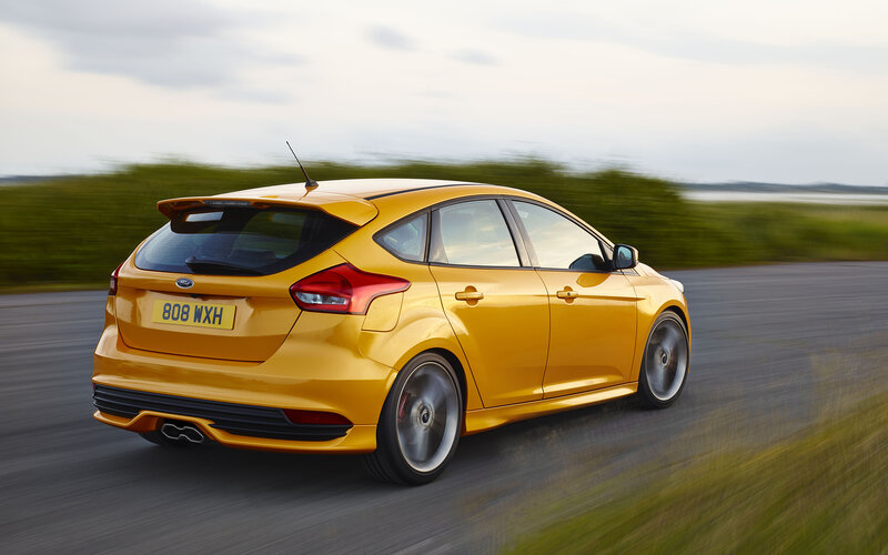Yellow Hatchback Car — Dynamic, Afternoon